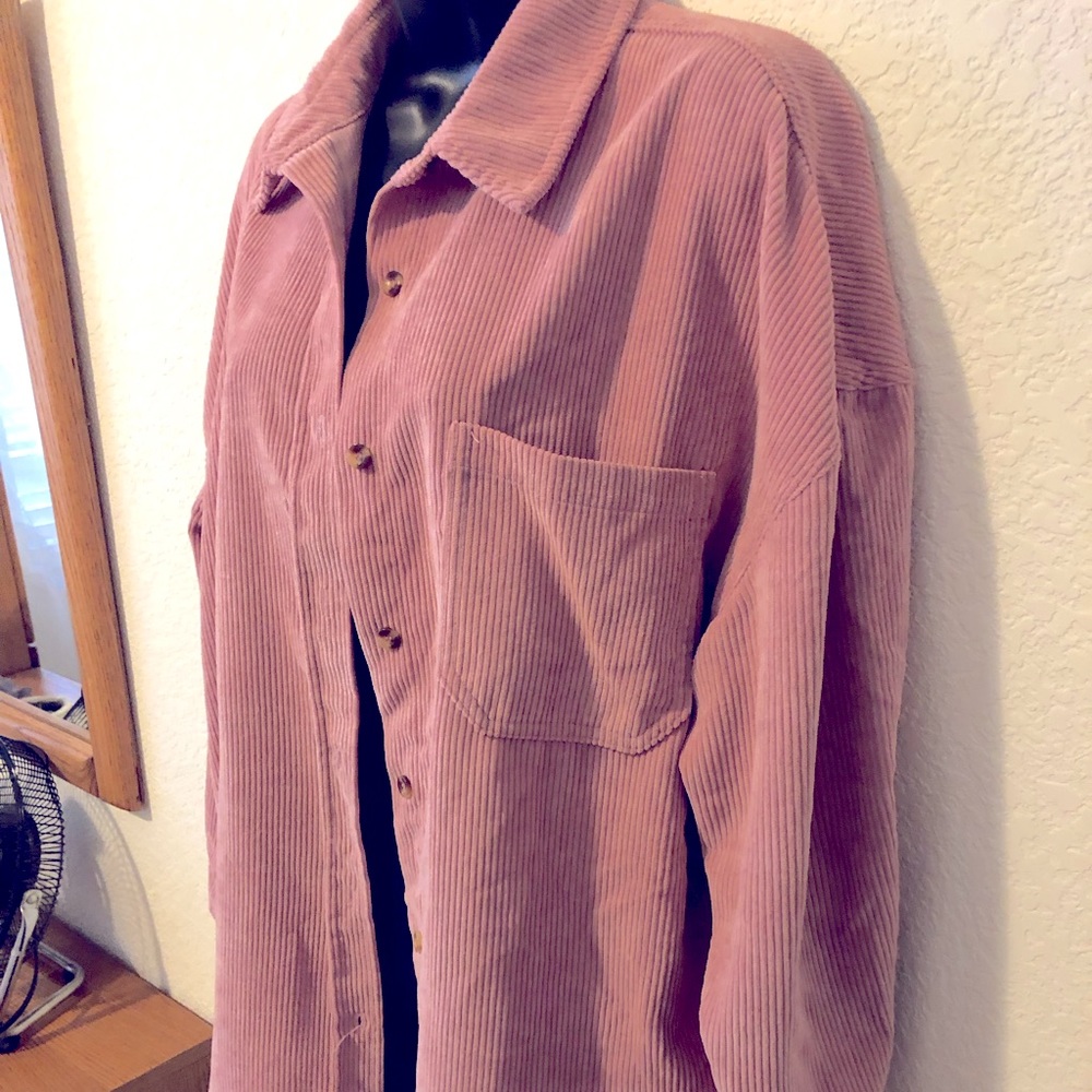 Oversized corduroy button up